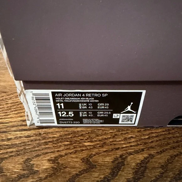 Air Jordan Retro 4 A Ma Maniere ‘Violet Ore’ Sz 11 - Picture 3 of 11